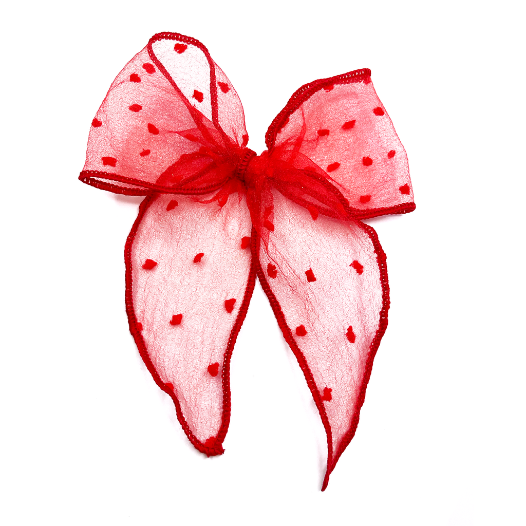 Cameryn - Sheer Red Swiss Dots
