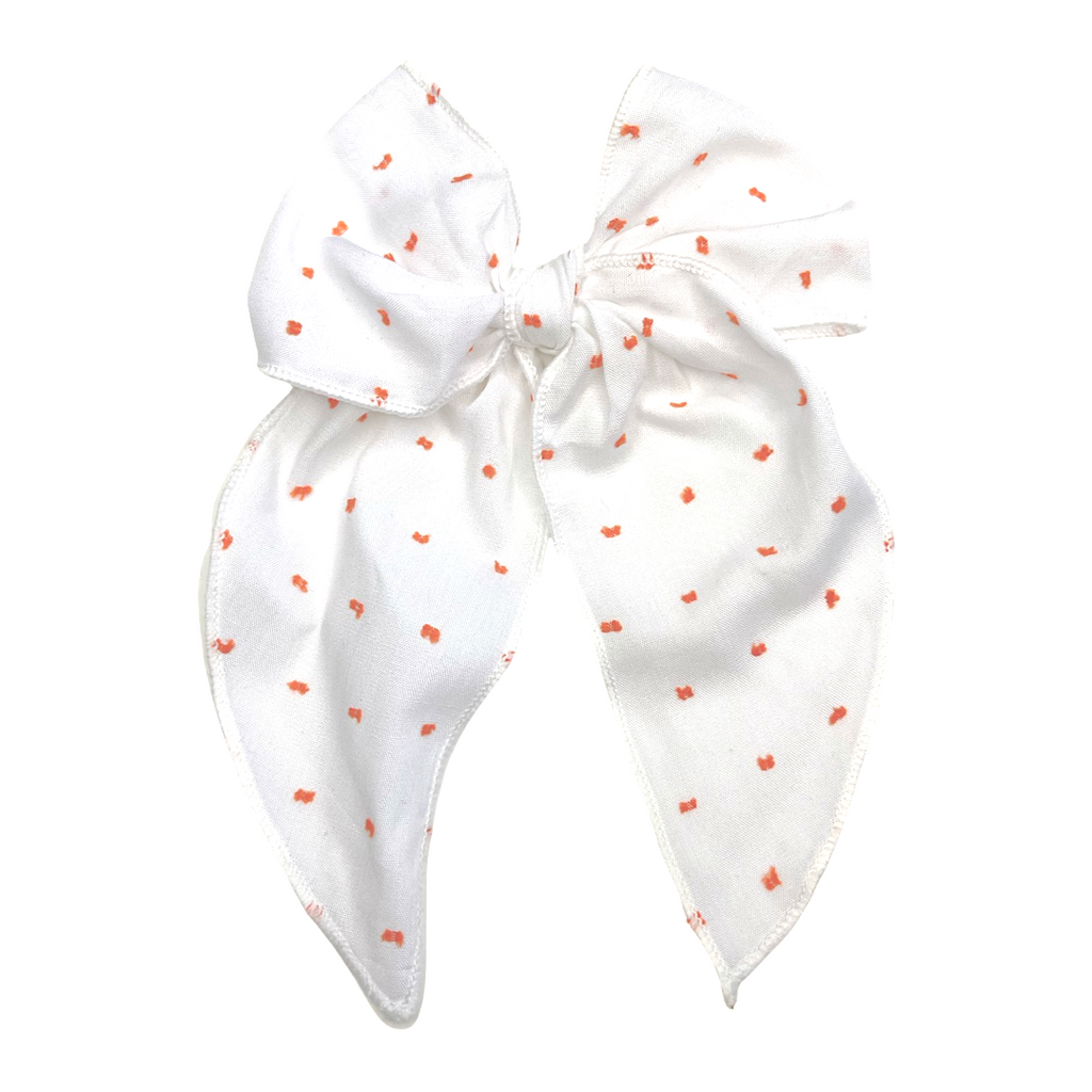 Cameryn - White Orange Swiss Dots