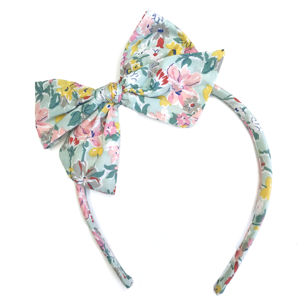 Collette Headband- Aqua Floral