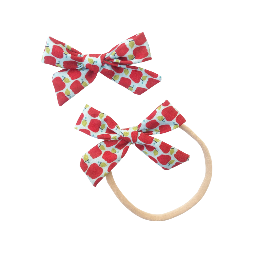 Petite Hand-Tied Bow // Back 2 School // Apples