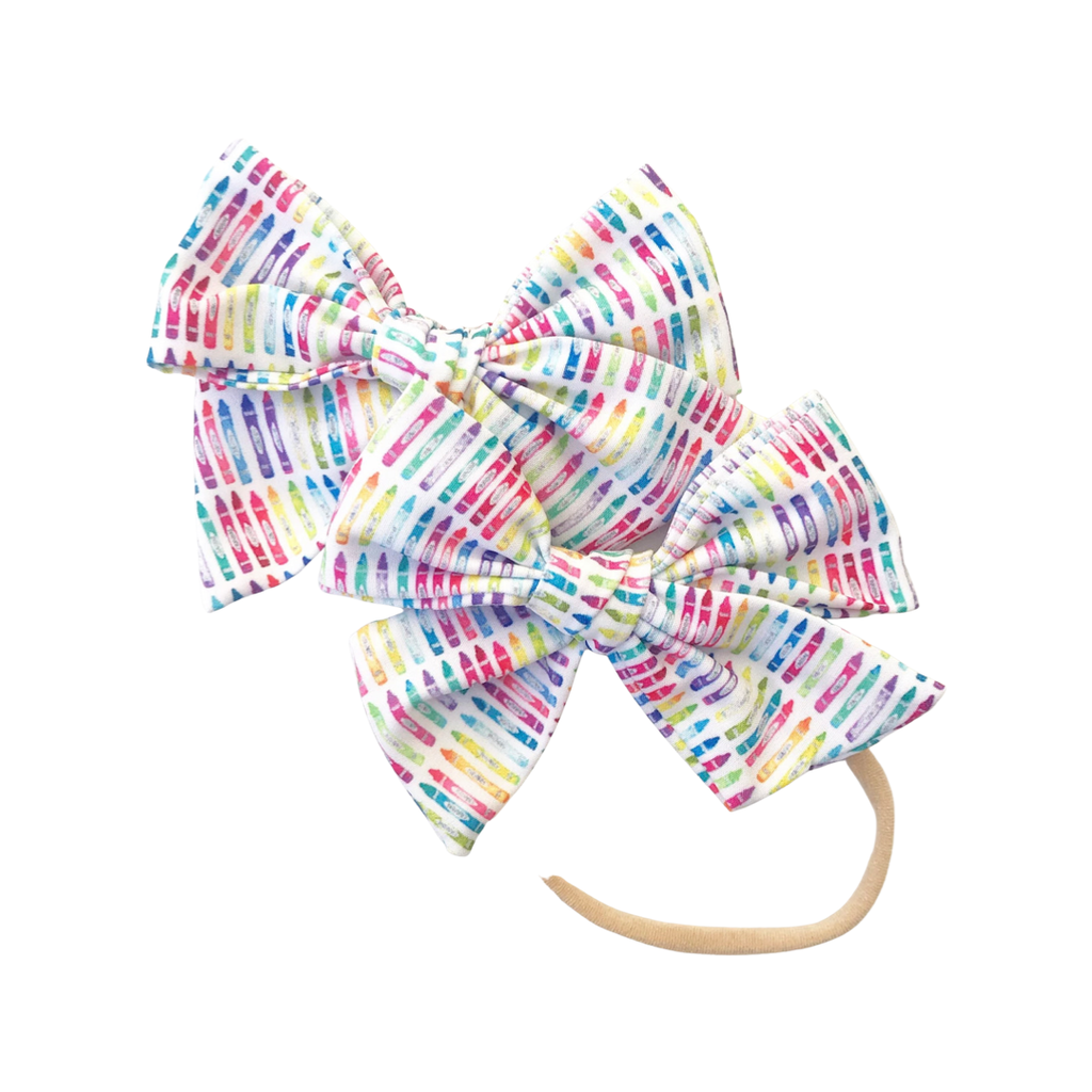 Hand-Tied Bow // Back 2 School // Crayons