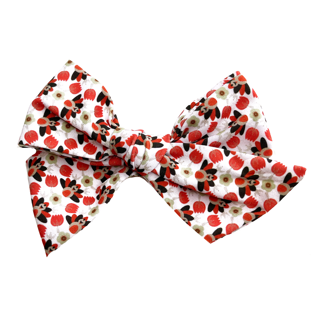 Oversized Hand Tied Bow- Thanksgiving Print