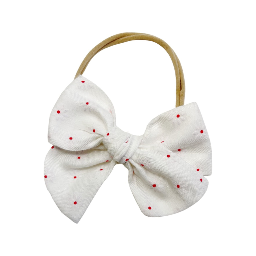 Hand Tied Bow - American Girl Flower White