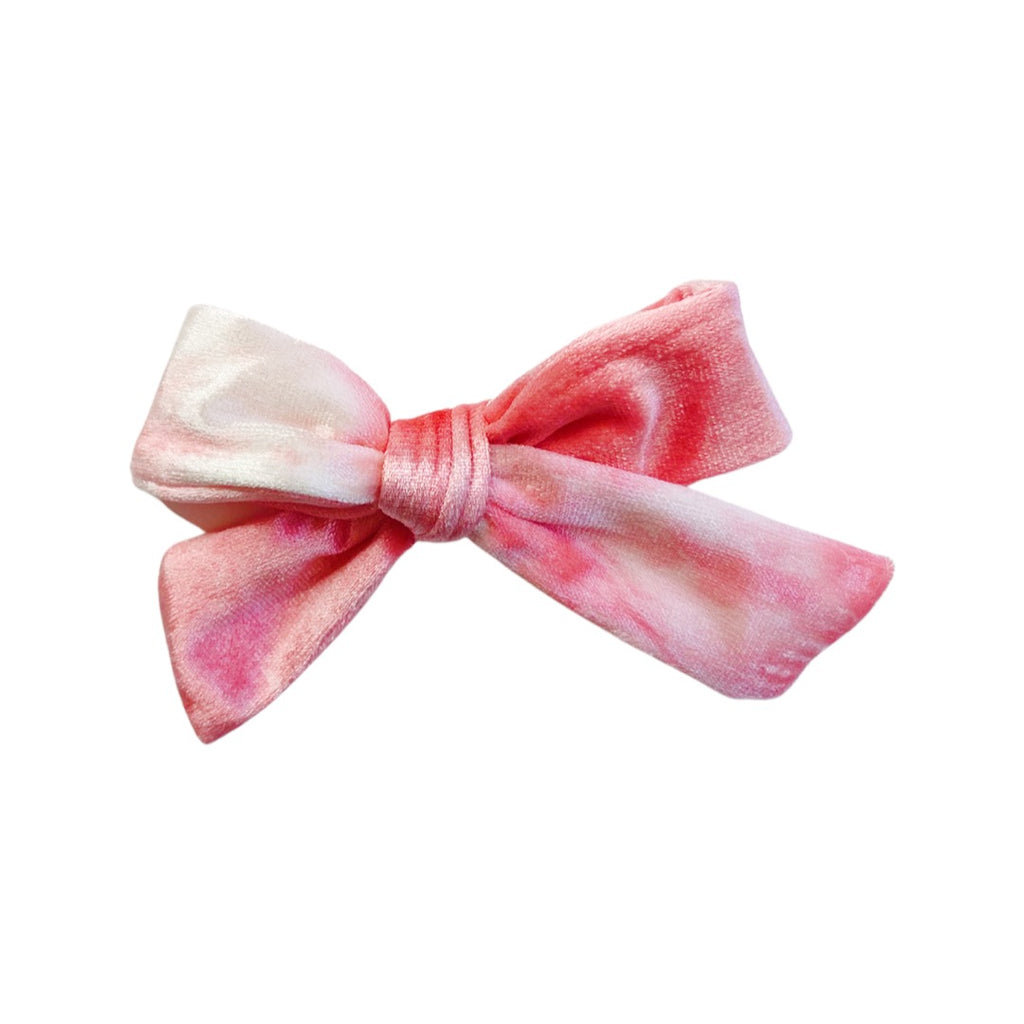 Petite Hand-Tied Bow - Red Tie-Dye