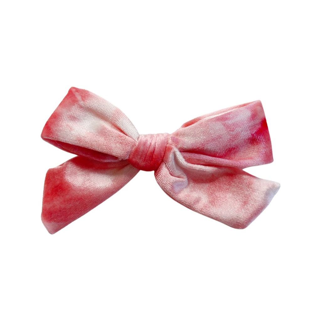 Oversized Classic Hand Tied Bow - Red Tie-Dye