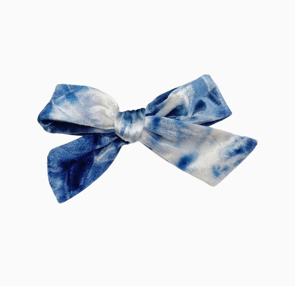 Classic Hand Tied Bow - Blue Tie-Dye