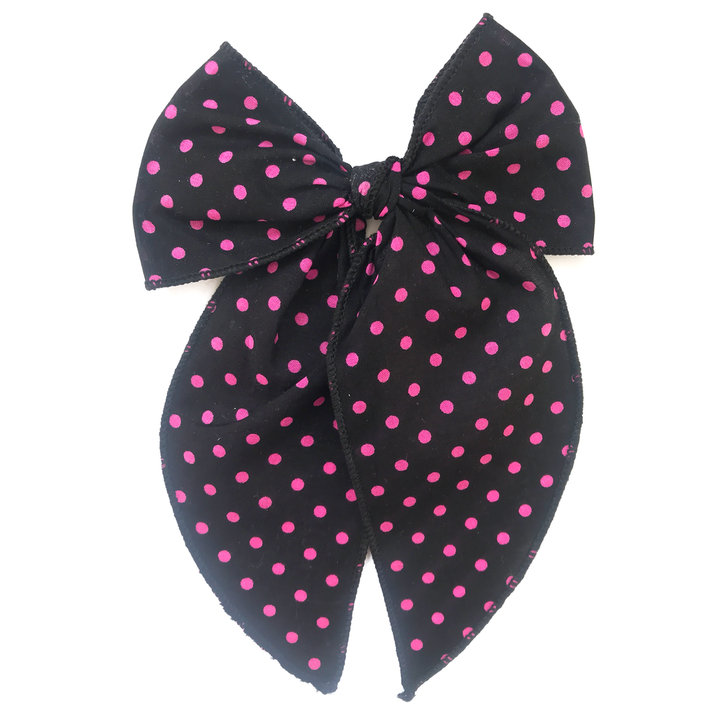 Cameryn - Black with Hot Pink Dots