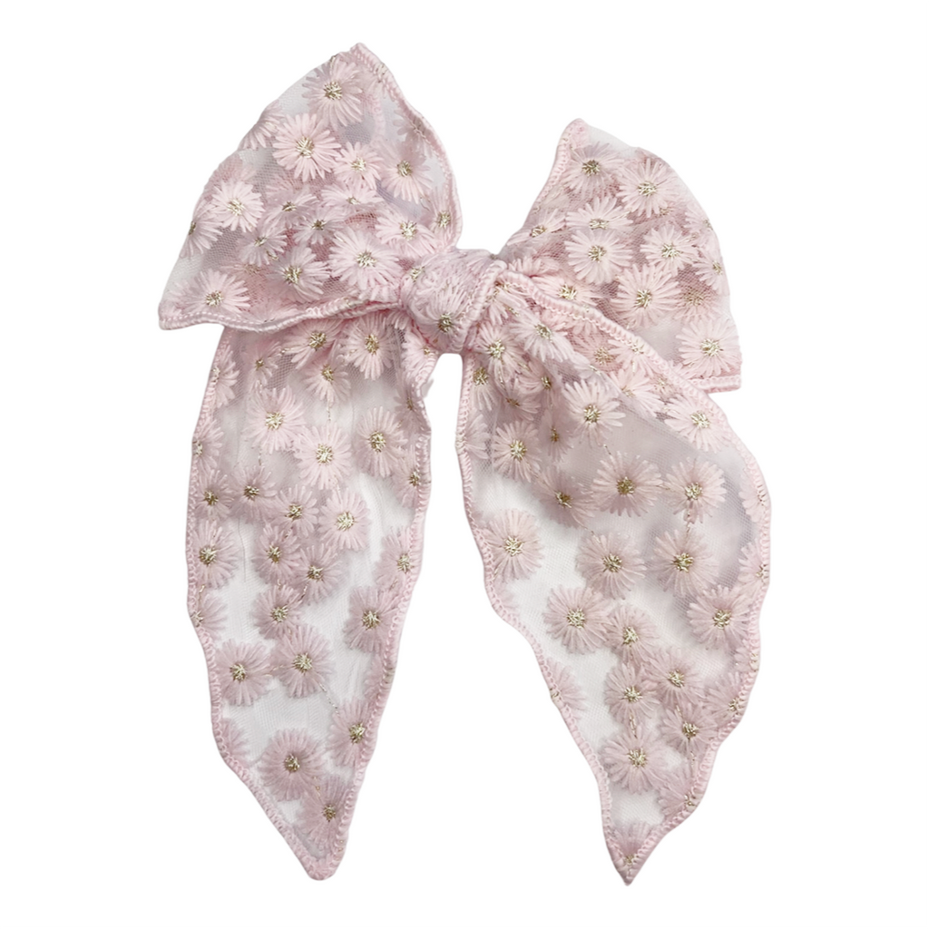 Cameryn - Sheer Pale Pink and Gold Flower