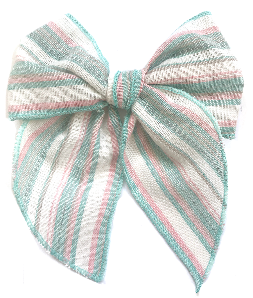 Cameryn - Pink and Aqua Pastel Stripe