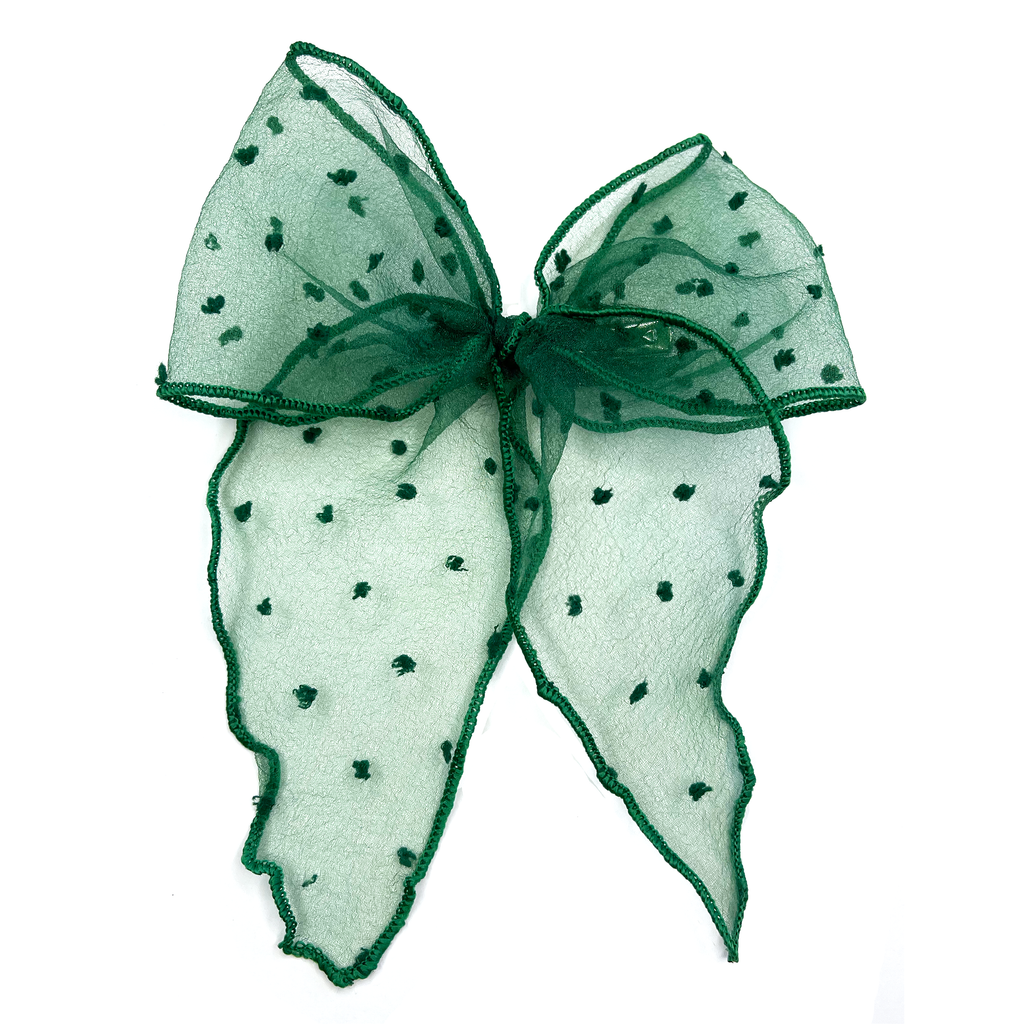 Cameryn - Sheer Green Swiss Dots