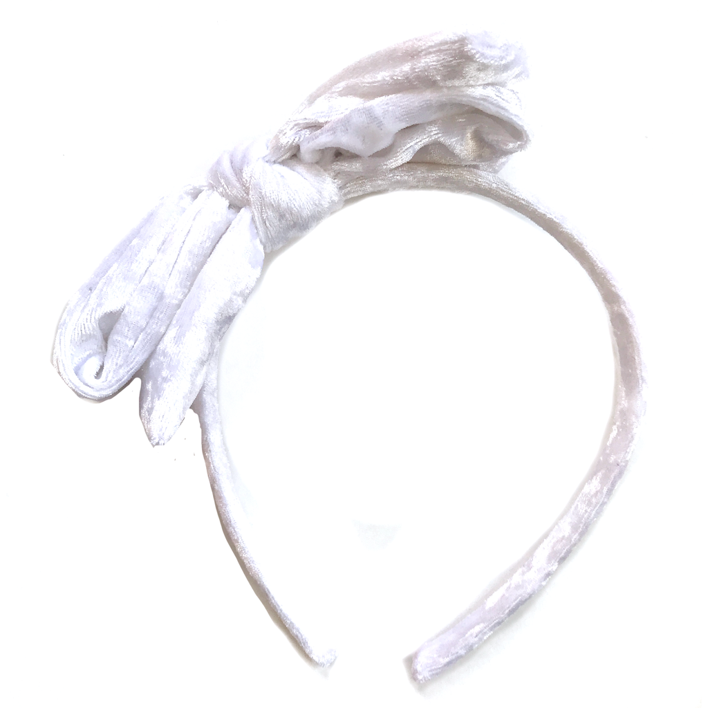 Collette Headband- White Velvet