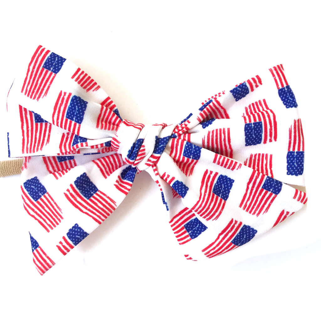 Hand-Tied Bow - American Flag