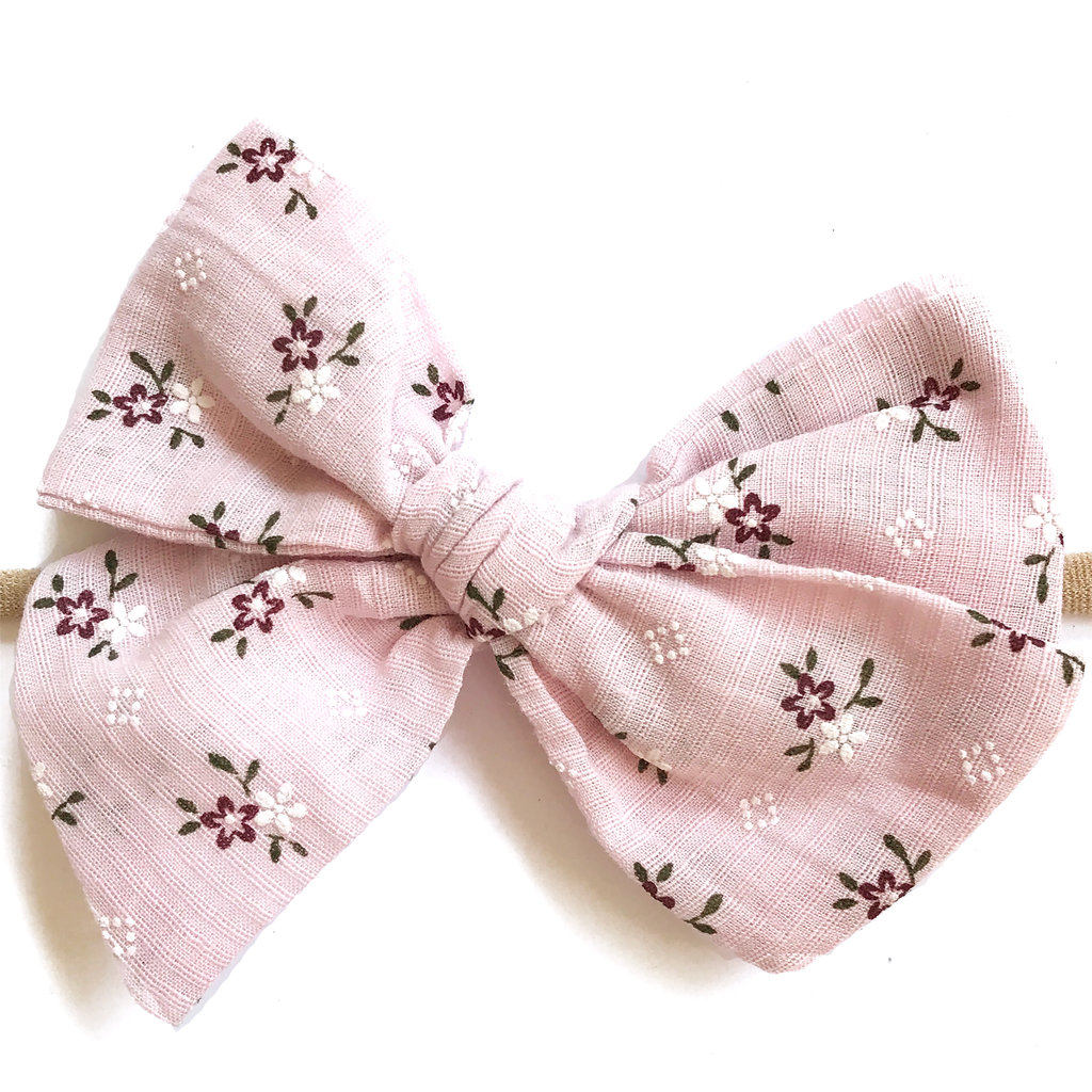 Hand-Tied Bow -Baby Pink Floral