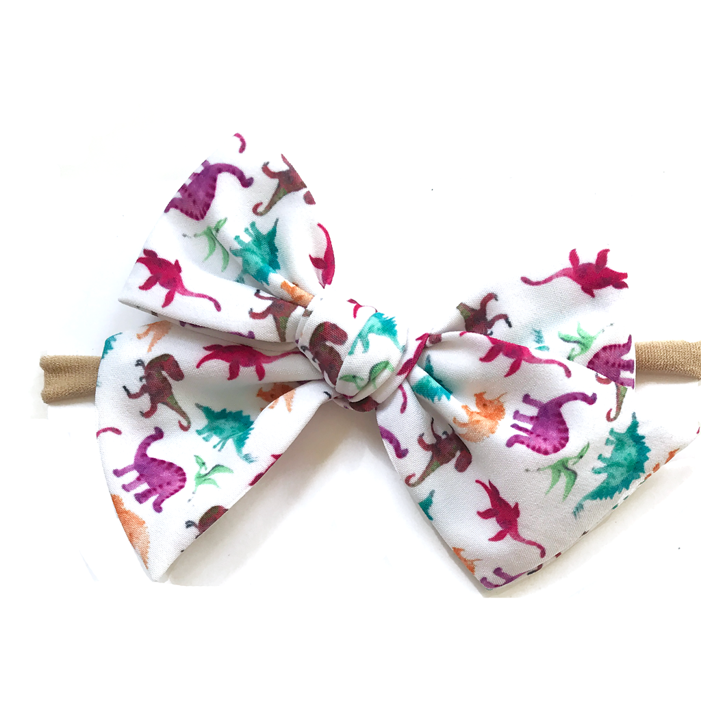 Hand-Tied Bow -Colorful Dinosaur