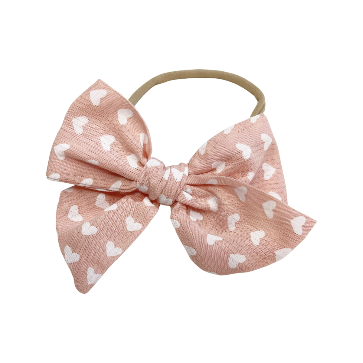 Hand Tied Bow - Mini Latch Pink Ribbon Stitched