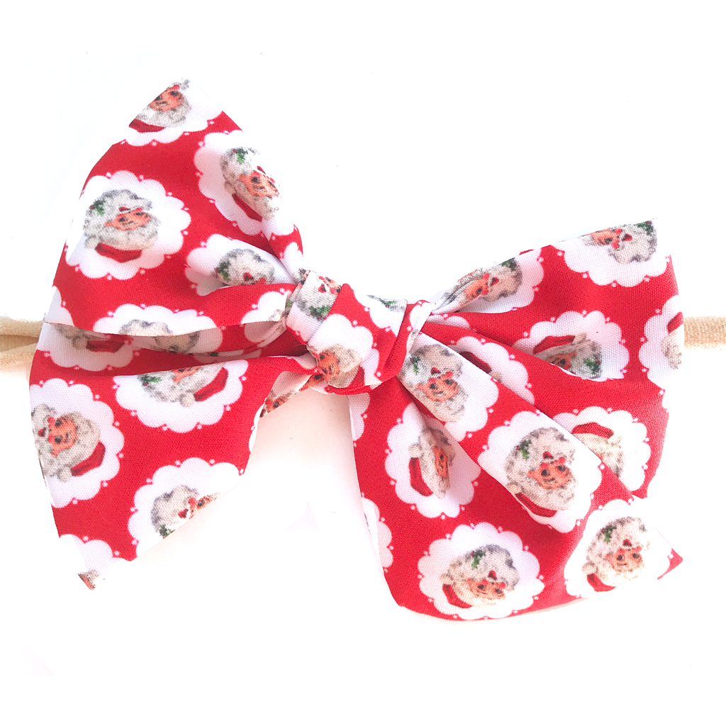 Hand Tied Bow - Red Vintage Santa