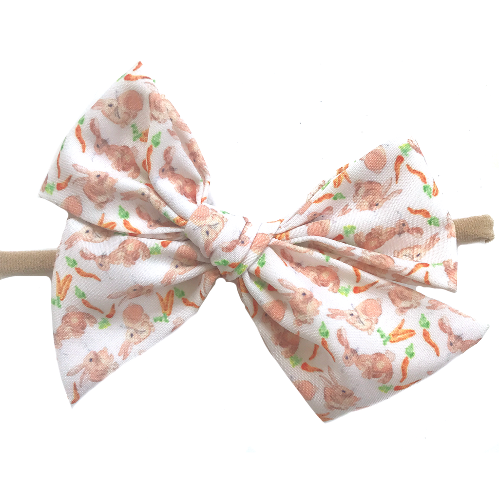 Hand-Tied Bow - White Bunny