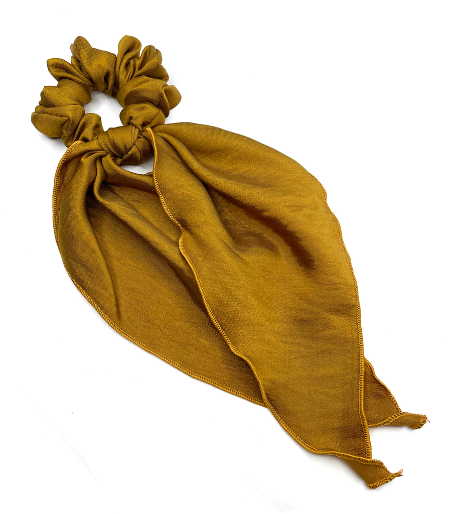 Long Tail Scrunchie- Gold Silk