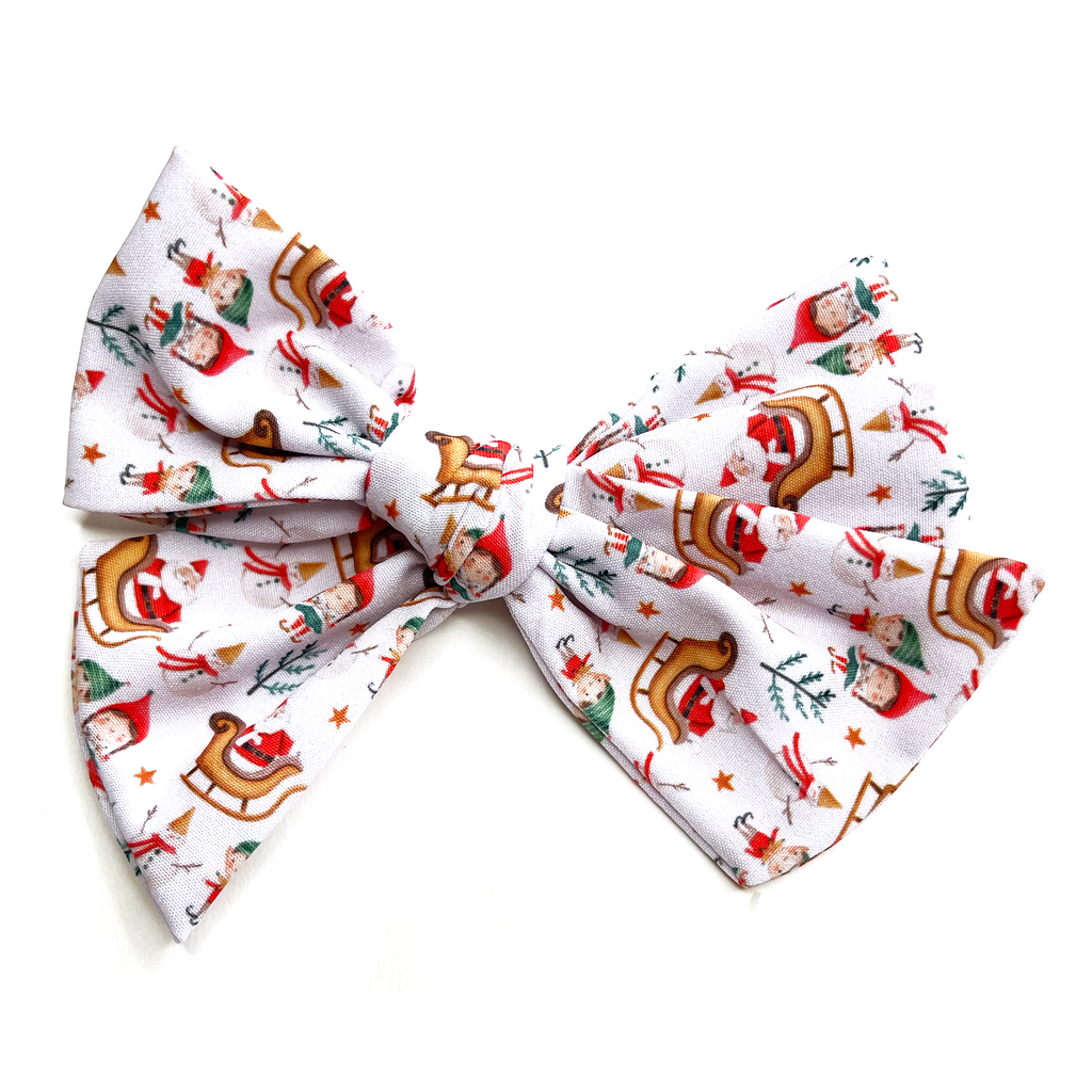 Oversized Hand Tied Bow- Christmas Print