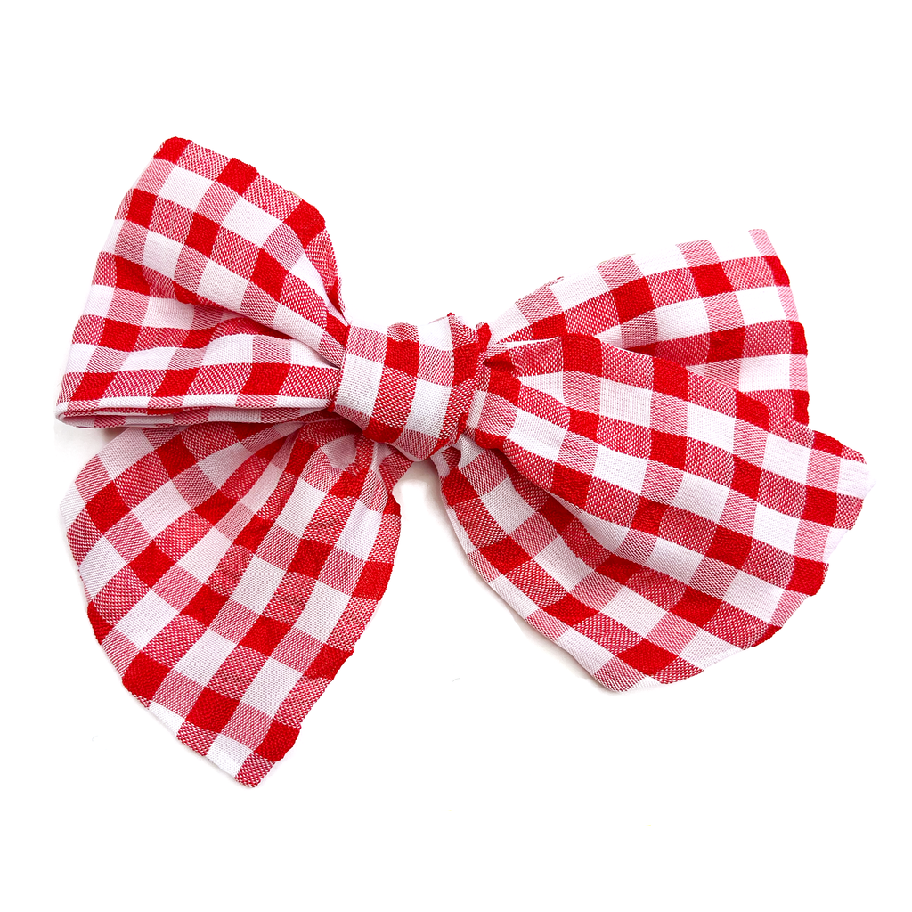 Oversized Hand Tied Bow- Santa Claus Check