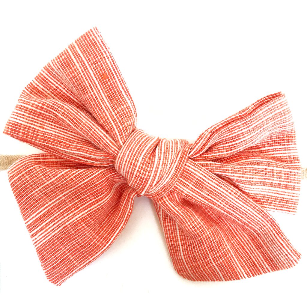 Oversized Hand Tied Bow- Sweet Carrotline