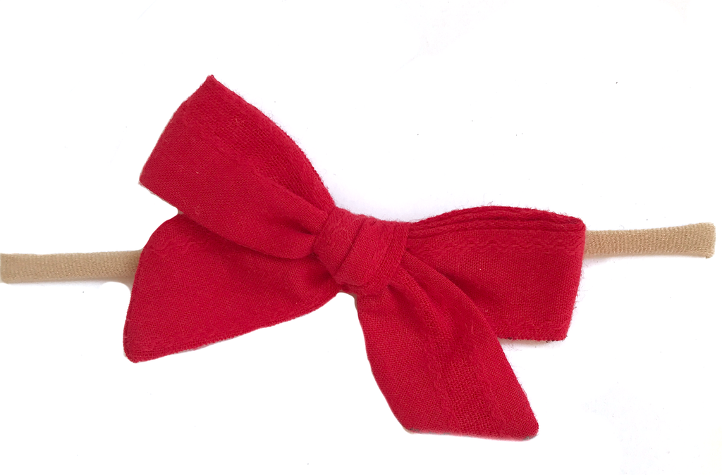 Petite Hand-Tied Bow -Red Vintage