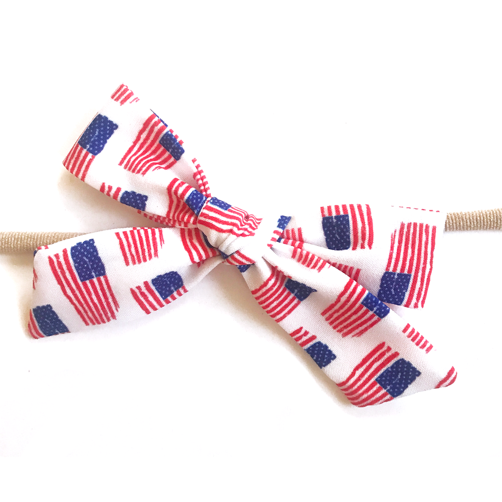 Petite Hand-Tied Bow - American Flag
