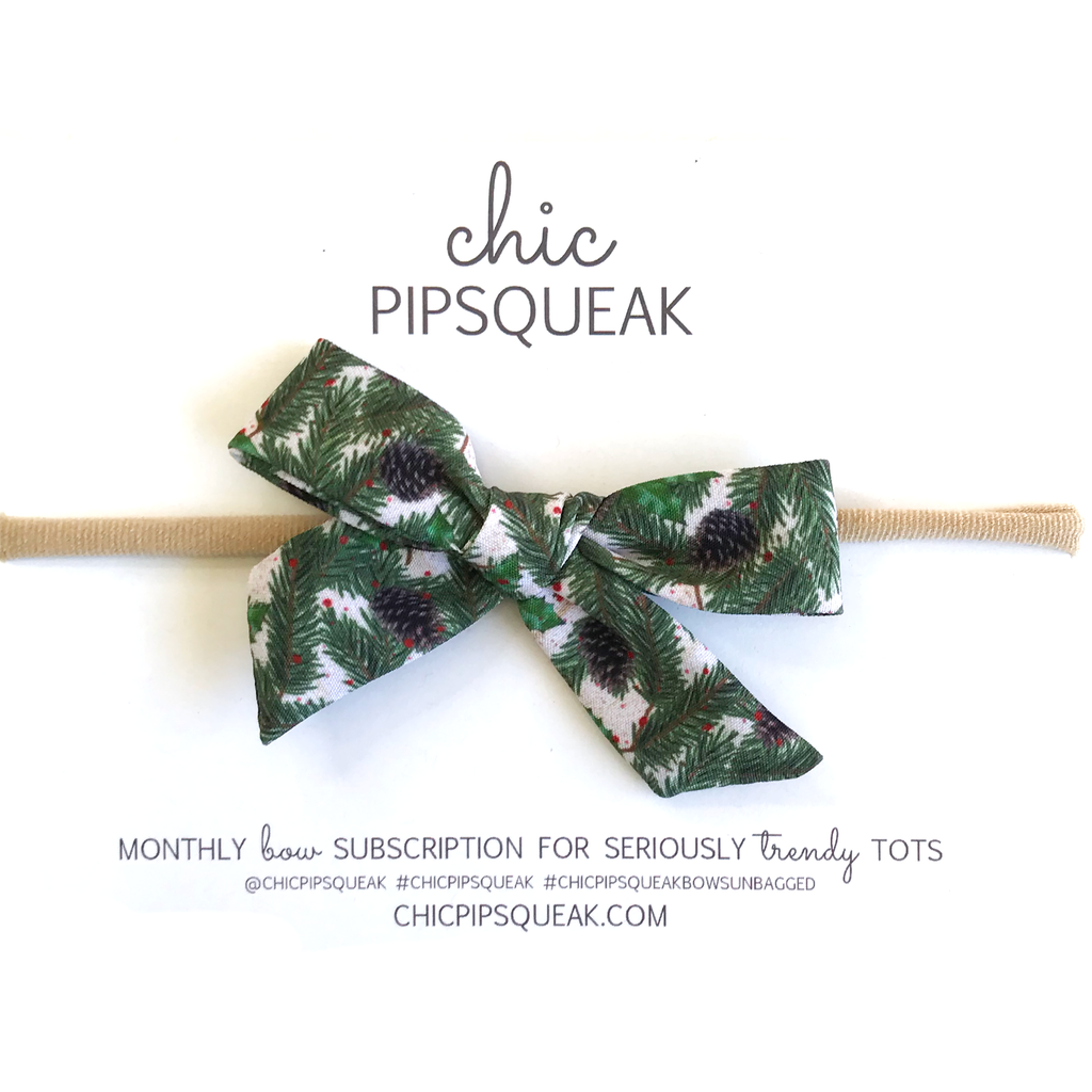 Petite Hand-Tied Bow - Holiday Pine