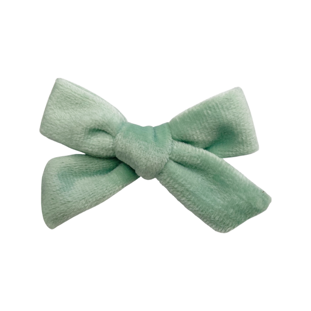 Petite Hand-Tied Bow - Light Mint Velvet