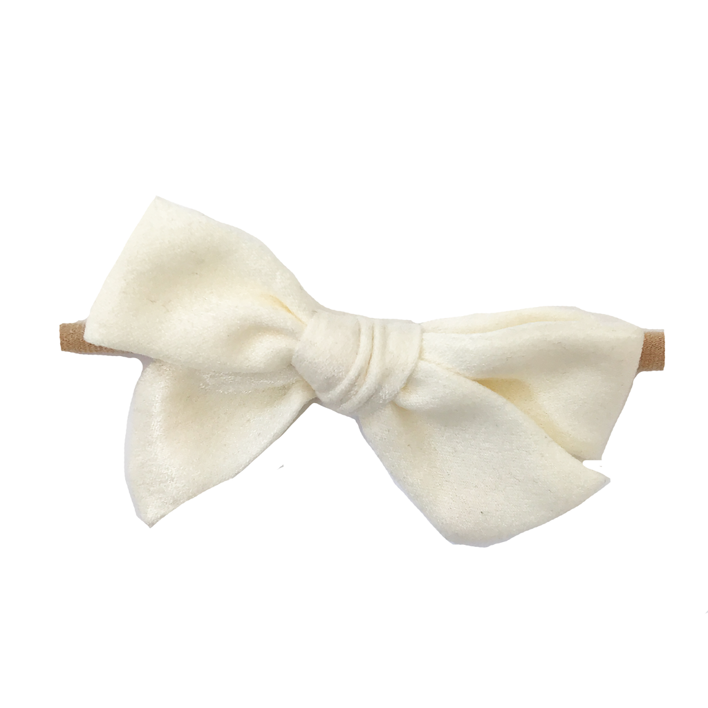 Petite Hand-Tied Bow - Off White Silk