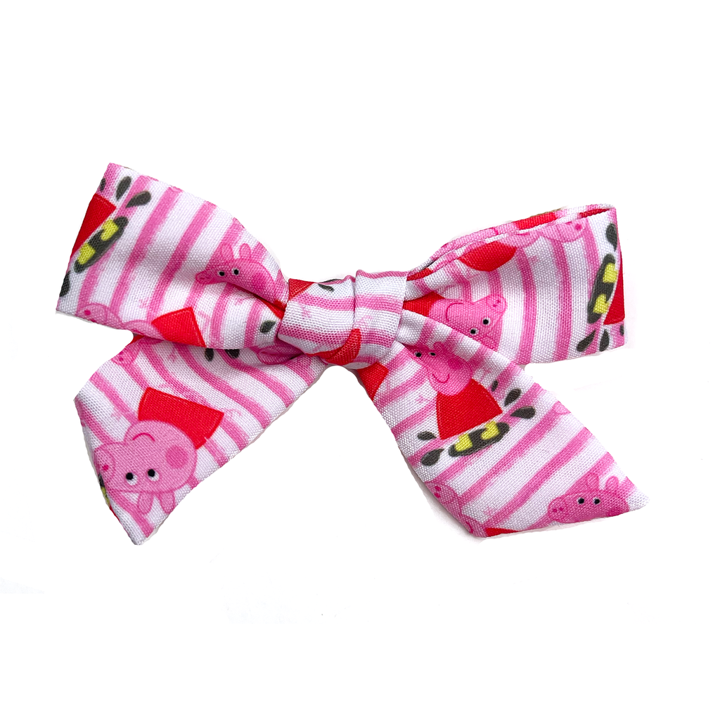 Petite Hand-Tied Bow - Pink Pig