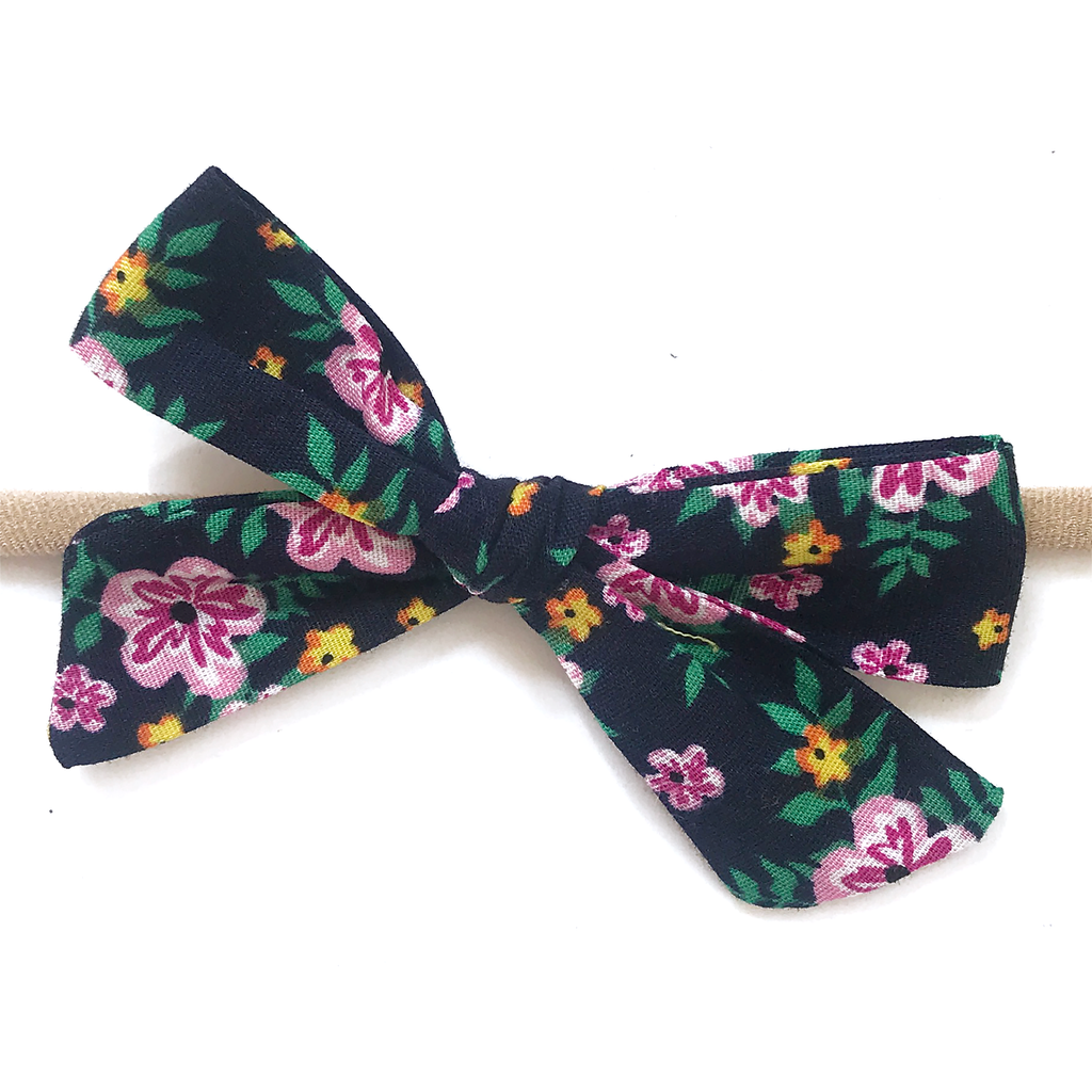 Petite Hand-Tied Bow -Summer Tropical Floral