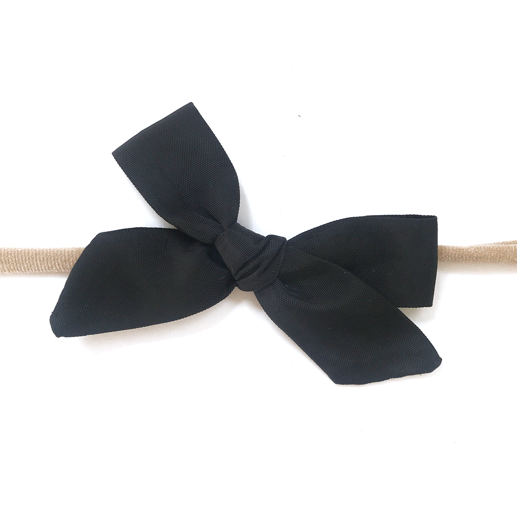 Petite Hand-Tied Bow - Water Black