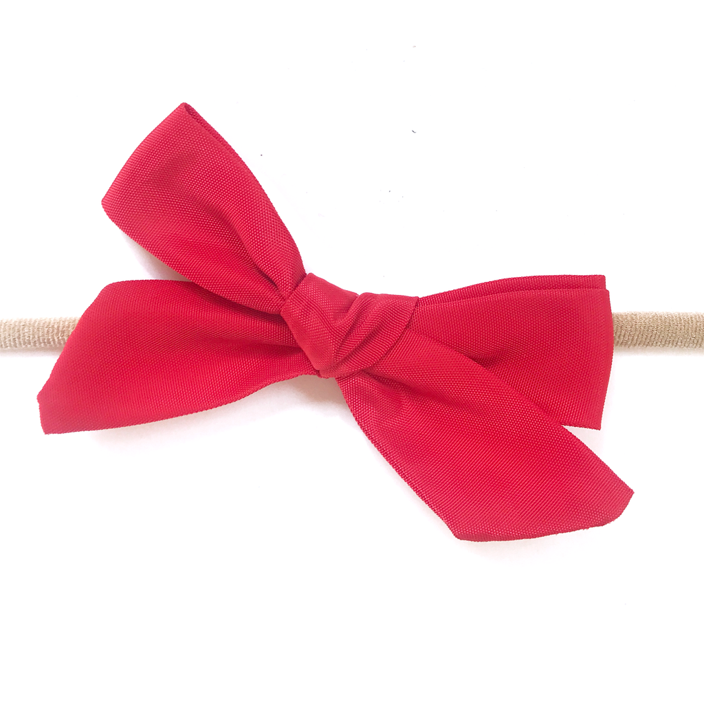 Petite Hand-Tied Bow - Water Red