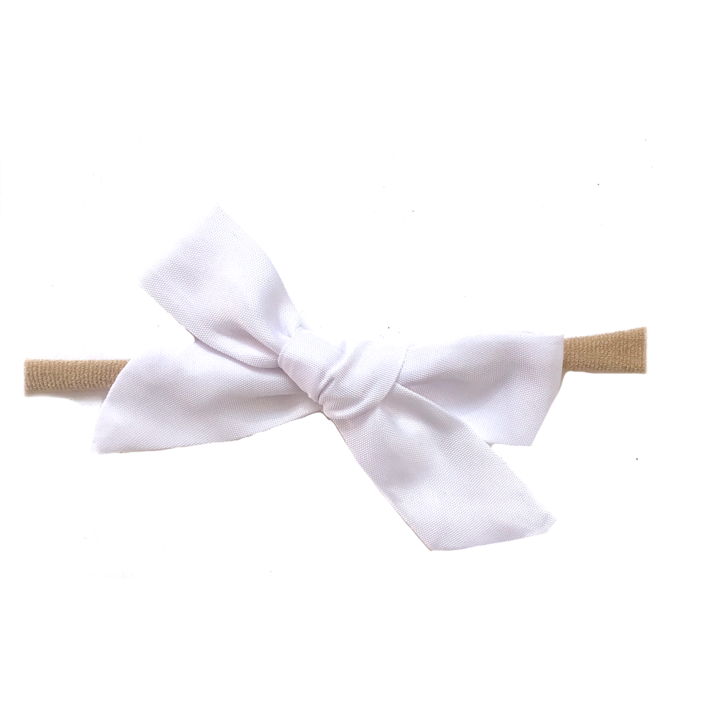 Petite Hand-Tied Bow - Water White