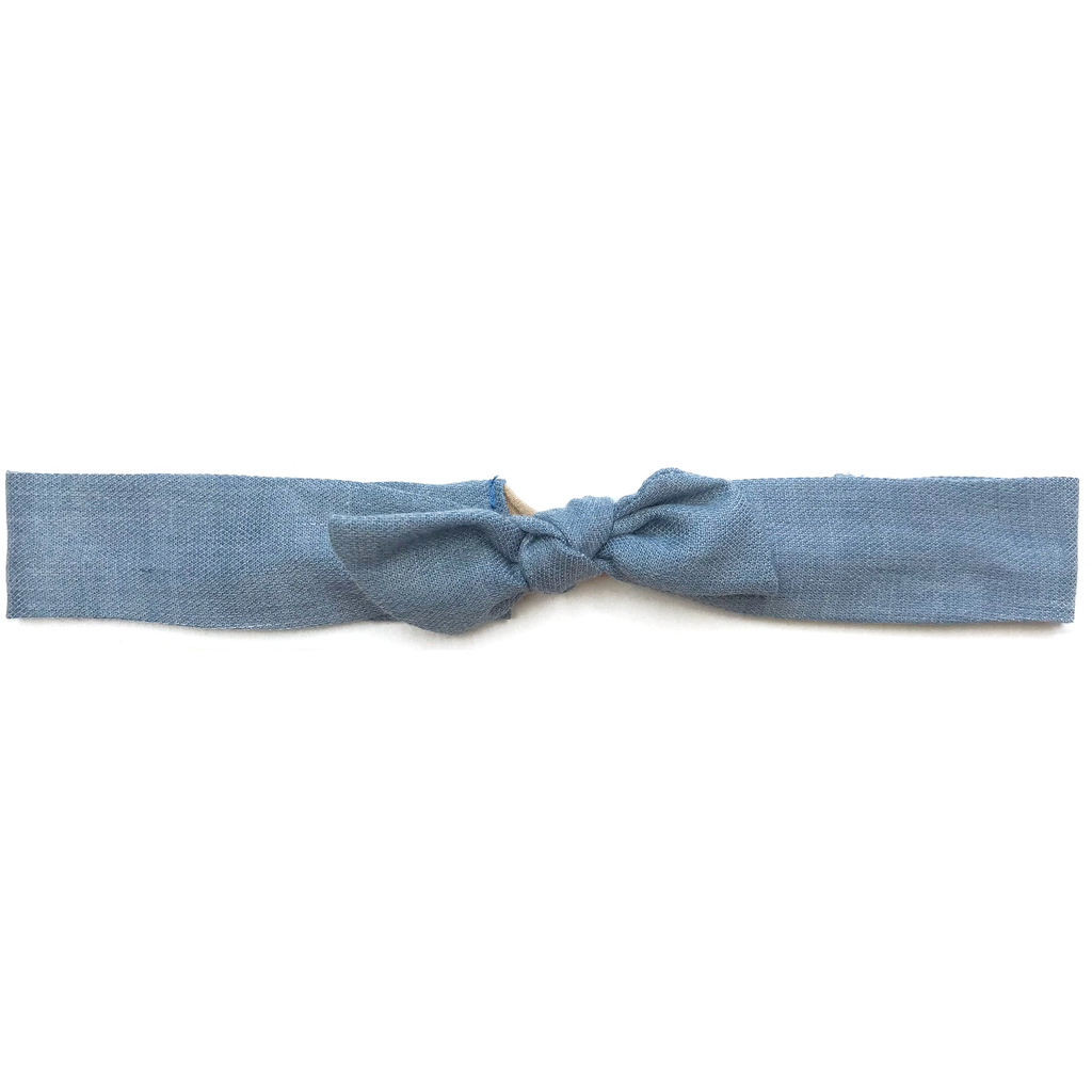 Vintage Headband- Airy Blue Soft Flannel