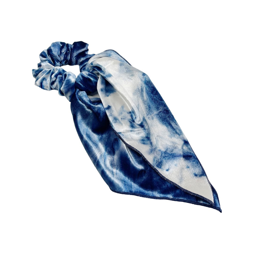 Long Tail Scrunchie- Blue Tie-Dye