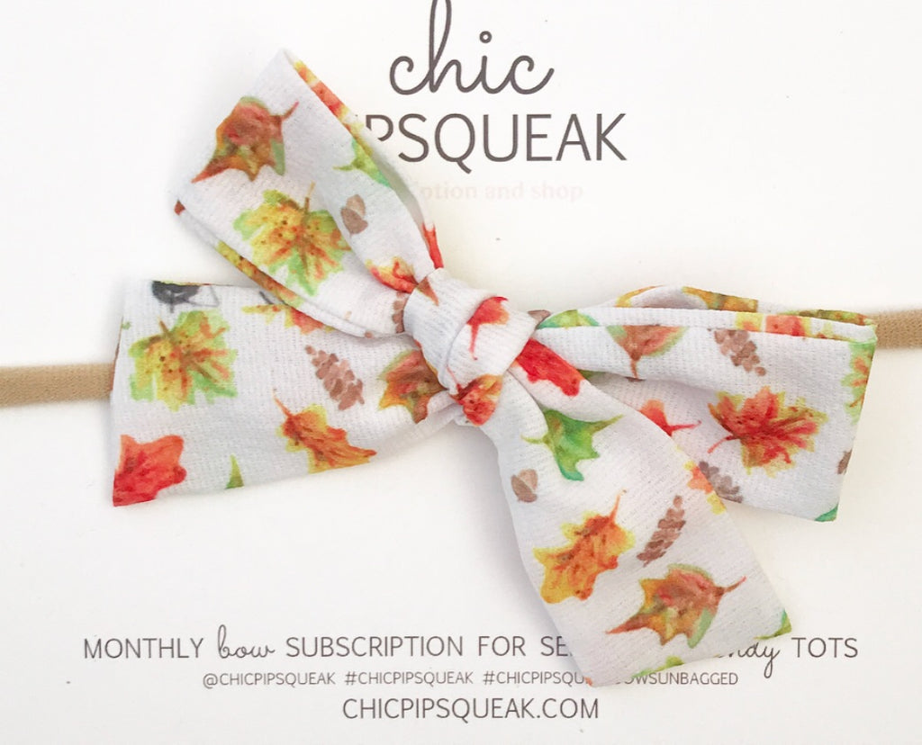 Hand-Tied Bow- Fall Leaves