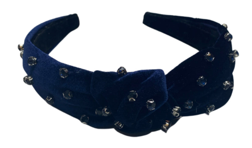 Jewel Headband - Navy with Navy Gems
