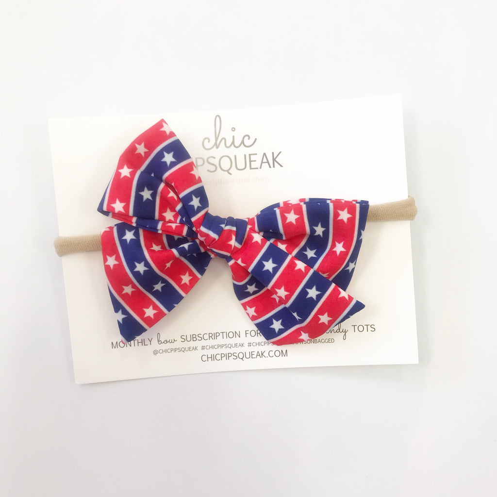 Hand-Tied Bow- Stars and Stripes