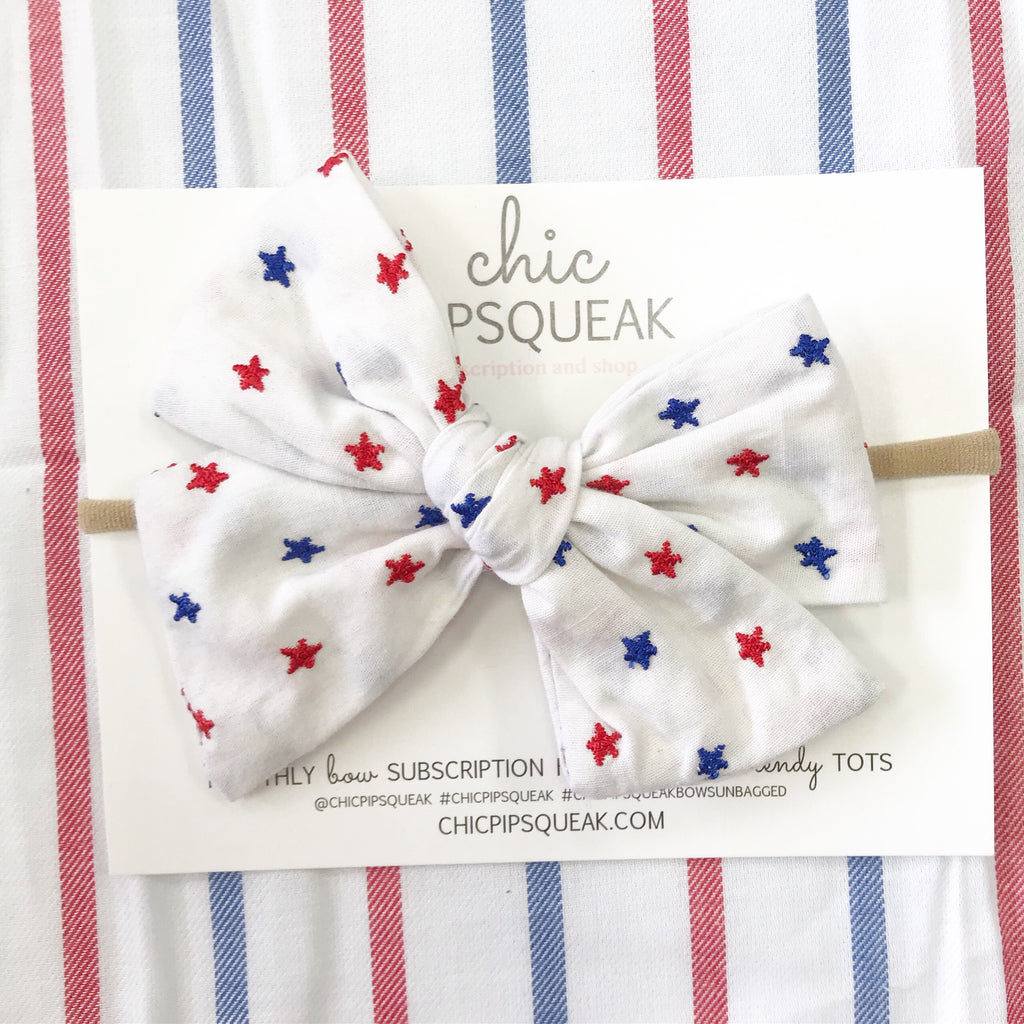 Oversized Hand-Tied Bow- July Stars
