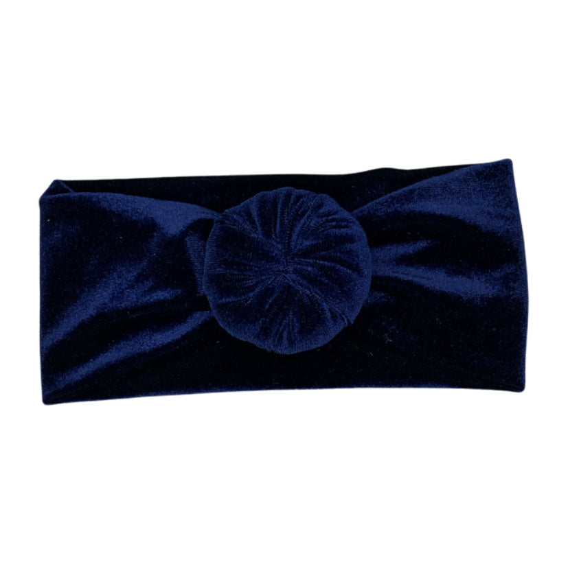 Ballet Bun Headwrap - Navy Velvet