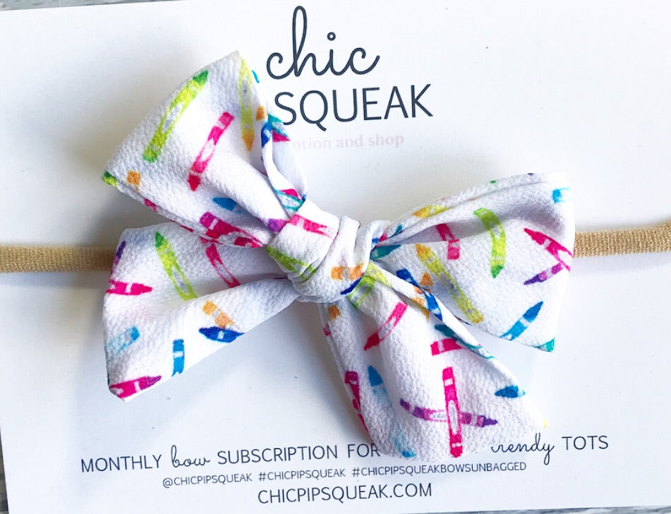 Crayons Hand-Tied Bow