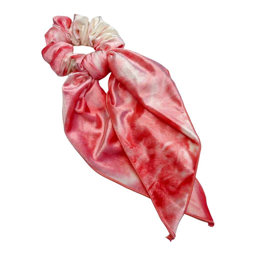 Long Tail Scrunchie- Red Tie-Dye